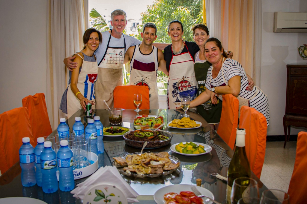 Our Cuban Mom Lidice with our Clients After a Cooking Class